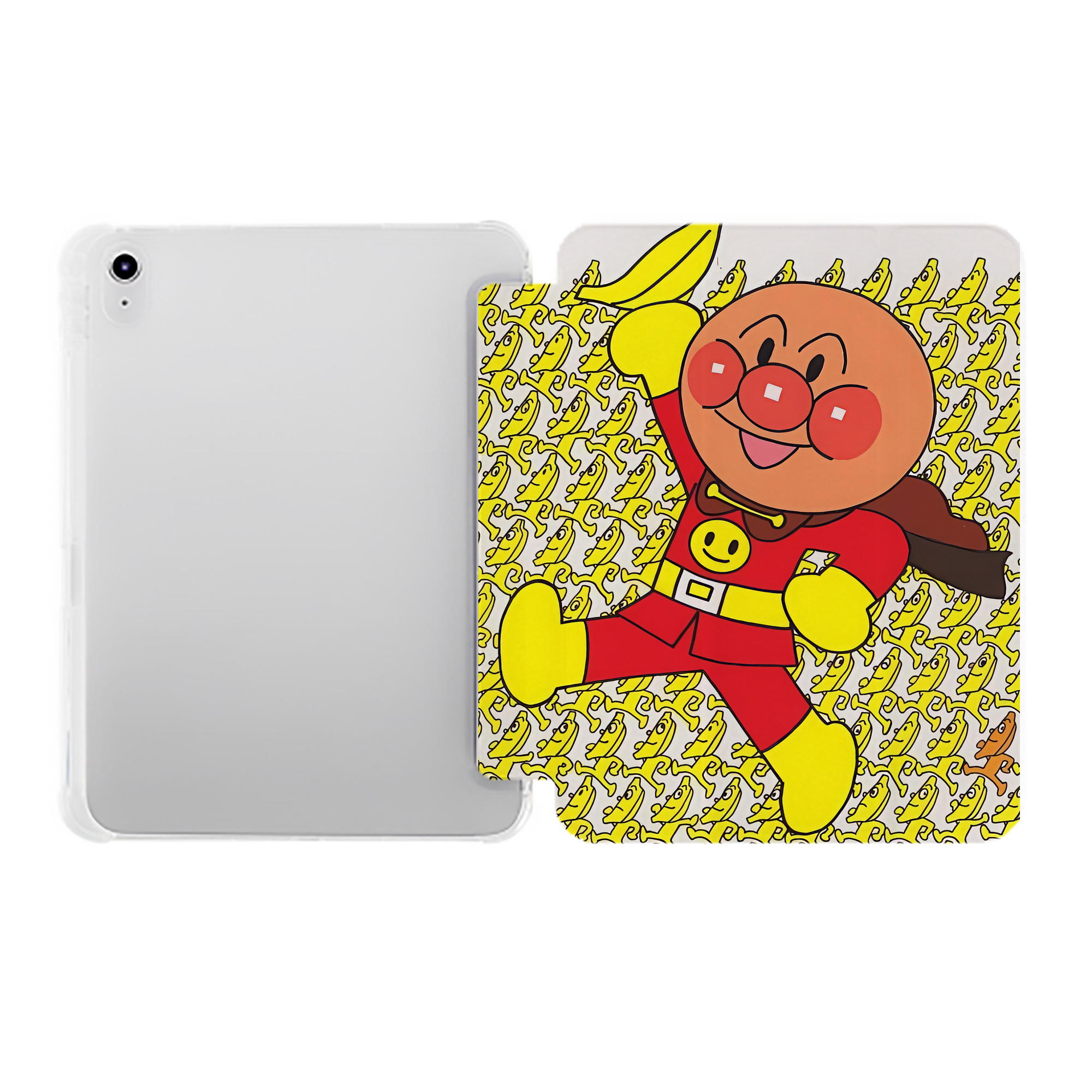 （画像用） アンパンマン Anpanman IPad ケース ペン収納付き 三つ折りスタンド PUレザー×シリコン 対応機種9.5/10.5/10.9インチ